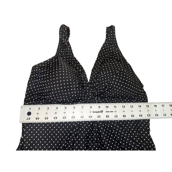 Miraclesuit Pinpoint Polka Dot One Piece Dress Swimsuit DD-Cup Women 10 Black - Picture 5 of 16